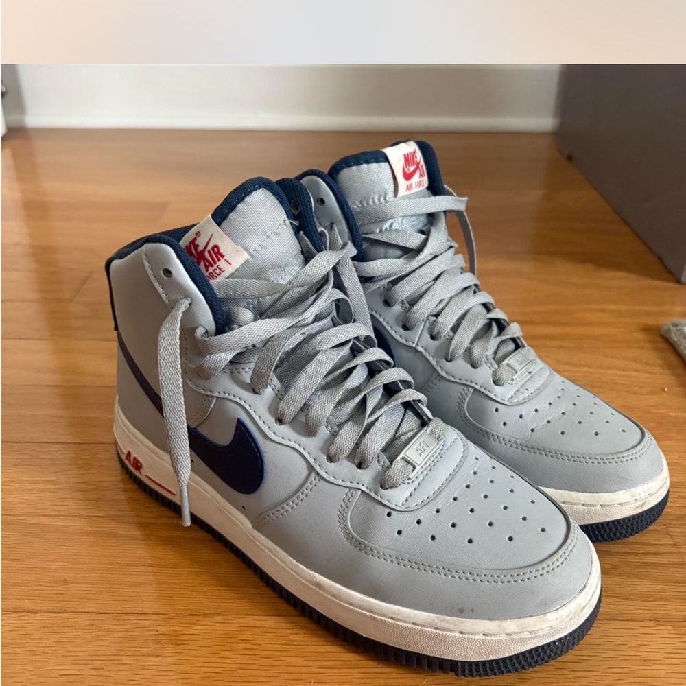 Nike Gray and Navy High-Top Sneakers Air Force 1’s